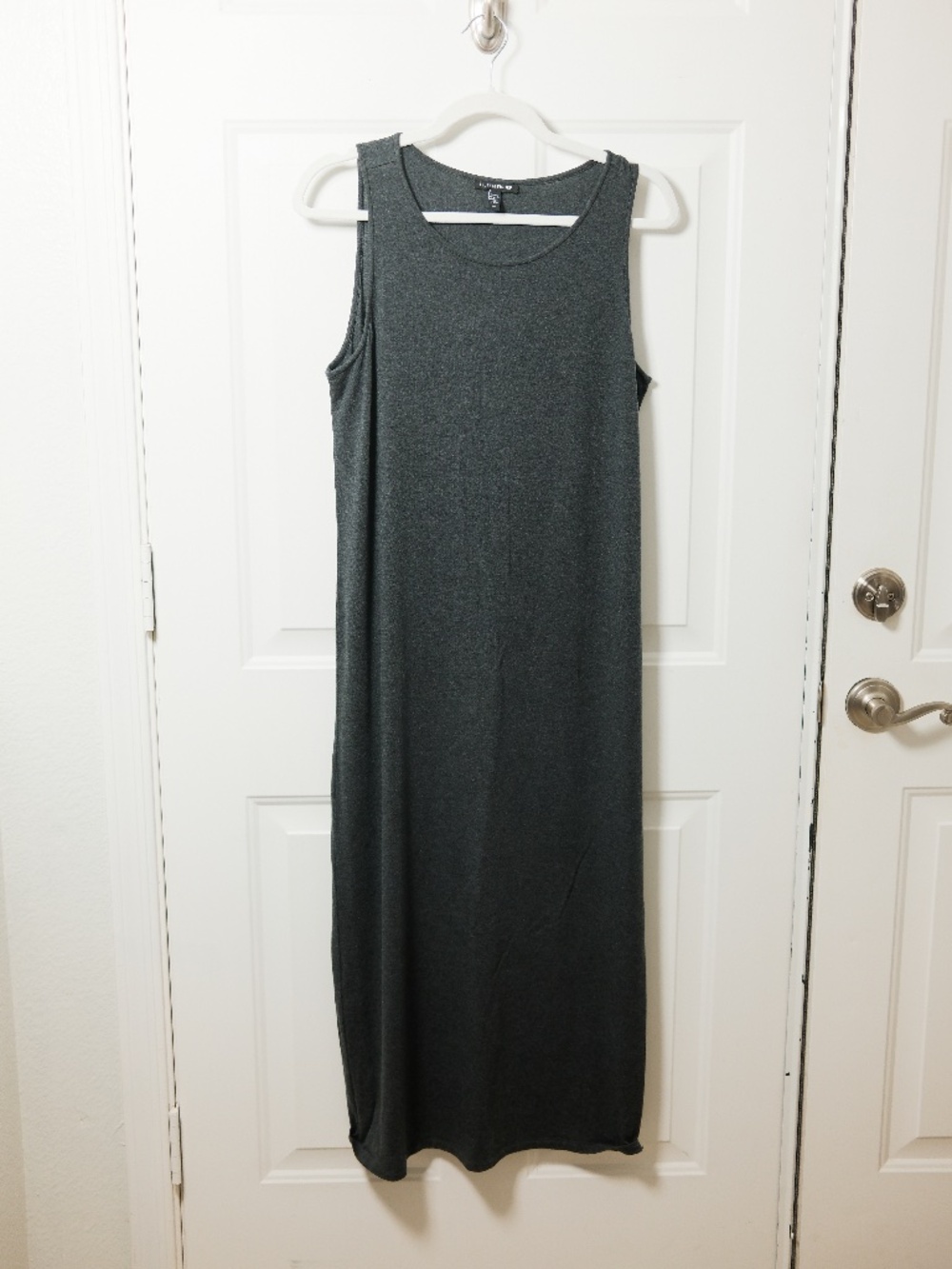 Eileen Fisher System Viscose Jersey Scoop Midi Tank Dress Size Small